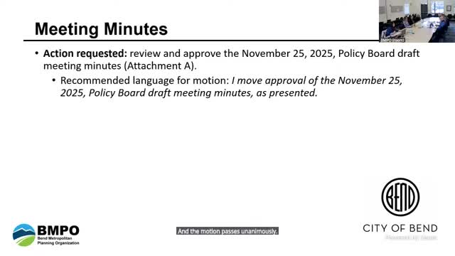 Bend MPO policy board adopts updated Title VI plan reflecting federal guidance