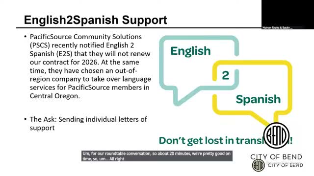 Bend equity commission backs council letter urging PacificSource to keep local interpreter vendor