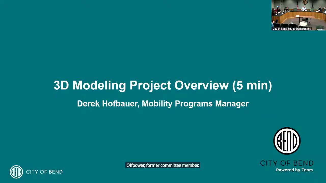 Bend to 3D-print tactile intersection models for blind and low-vision residents; consultant contract signed
