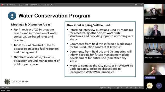 Bend staff review internal technical memo on conservation rates; council affordability concerns could slow changes