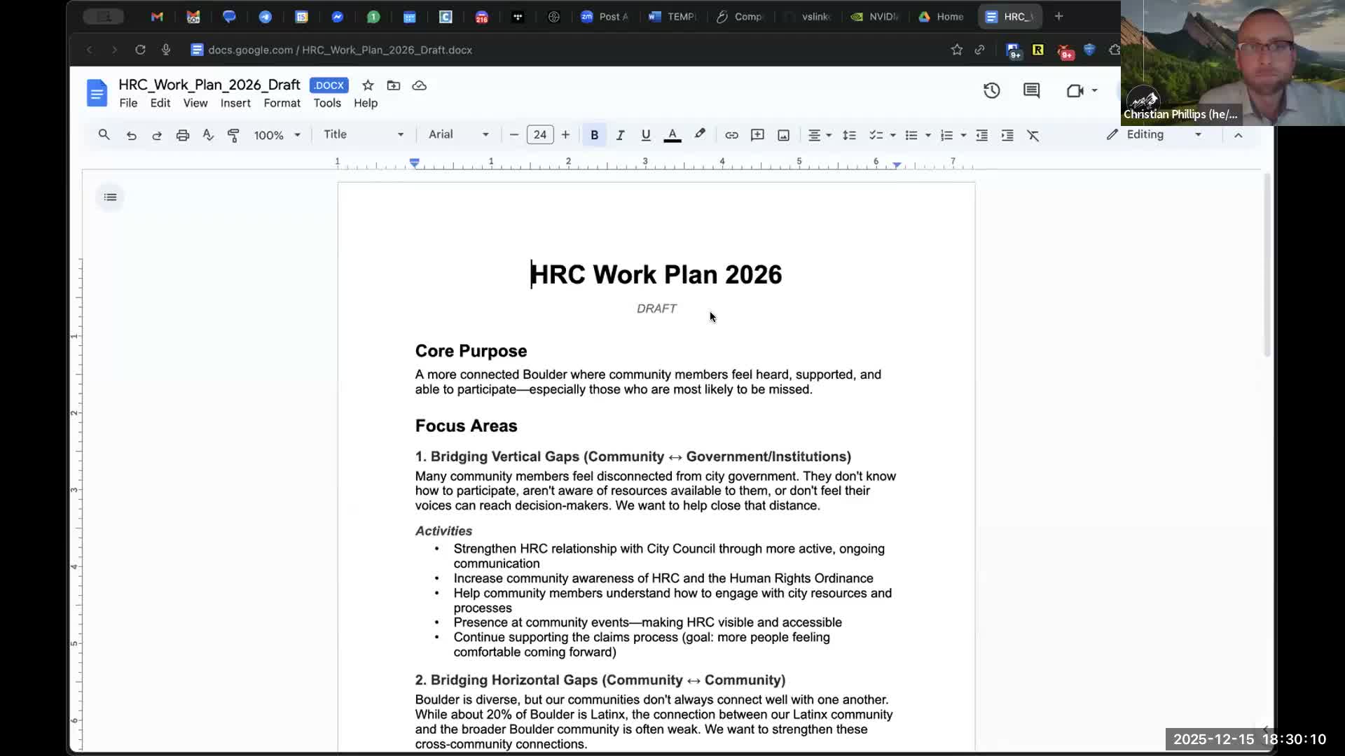 Boulder Human Relations Commission approves council-letter, advances work plan and elects deputy chair