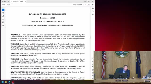 Eaton County votes to repeal land development code, extends deadline to June 30 to finish master plan