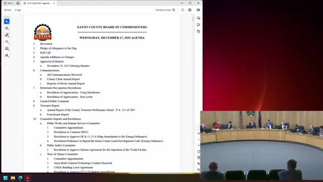 Votes at a glance: key actions taken by Eaton County Board on Dec. 17, 2025