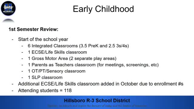 Hillsboro R-III reviews early childhood expansion, plans to cut pre-K wait list