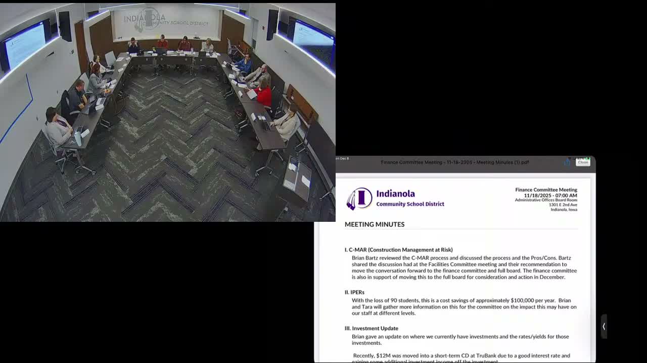 Finance committee reports $12 million CD move and 90‑student enrollment decline costing about $750,000