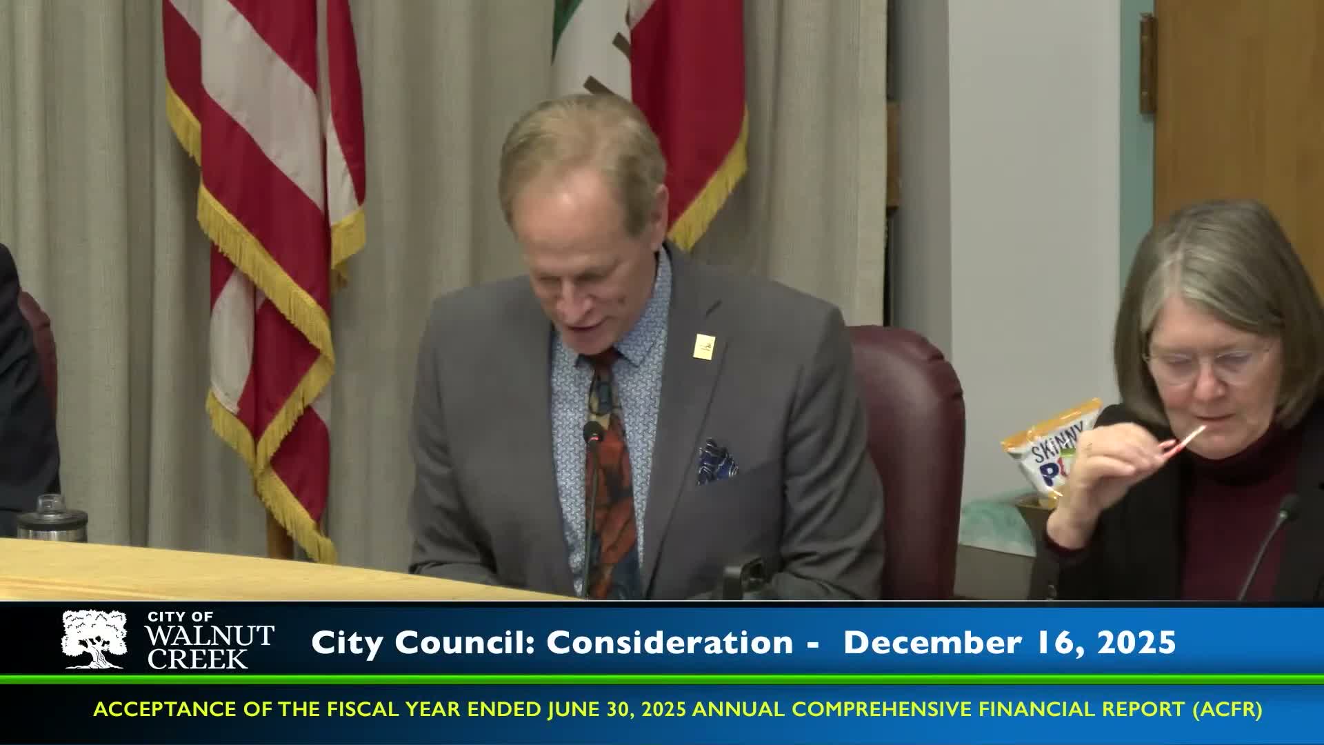 Walnut Creek council accepts clean audit of fiscal 2025 comprehensive financial report
