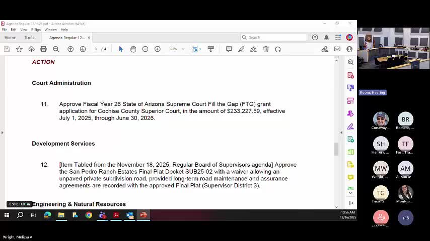 Board again tables San Pedro Ranch Estates final plat pending state water assurance