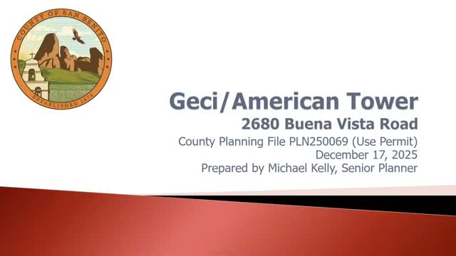 Planning Commission unanimously approves taller wireless tower at 2680 Buena Vista Road with condition for emergency access