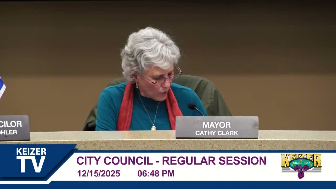 Keizer adopts ordinance allowing auto‑oriented uses in Keizer Station Area B; council authorizes sale to CPD Real Company LLC