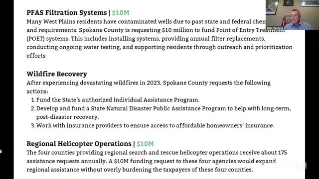 Spokane County seeks remaining PFAS recovery funds, behavioral-health support and broadband coordination