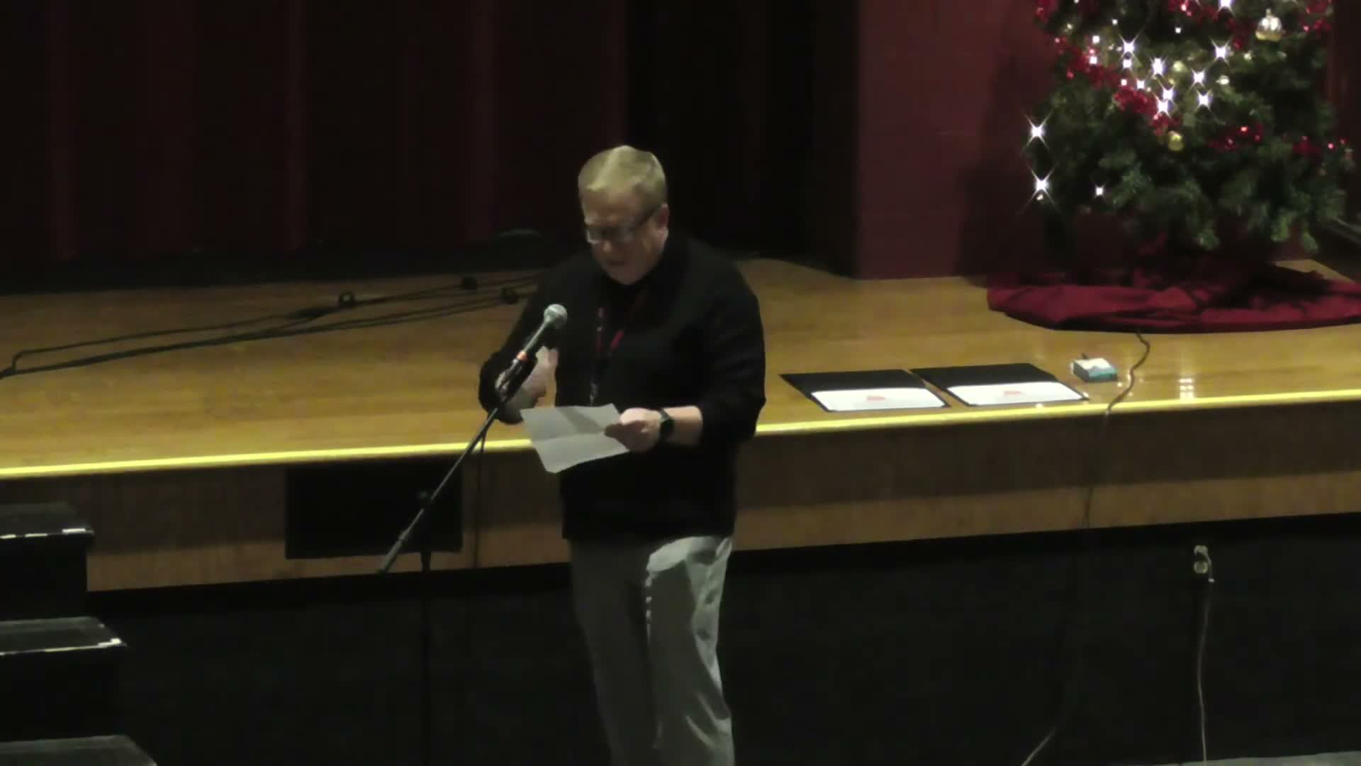 Canfield board honors students and thanks retiring treasurer at December meeting