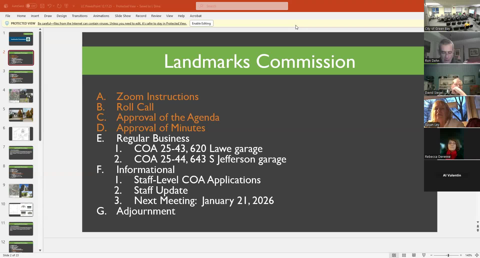 Green Bay Landmarks Commission approves two garage COAs in Astor neighborhood