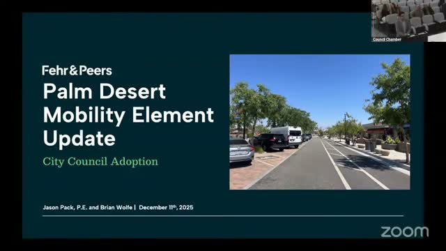 Palm Desert adopts mobility-element update and EIR addendum, keeps Portola interchange on long-term list