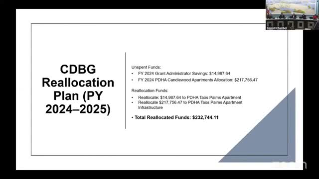 Council reallocates $232,744 in CDBG funds to fix flooding at Taos Palms Apartments