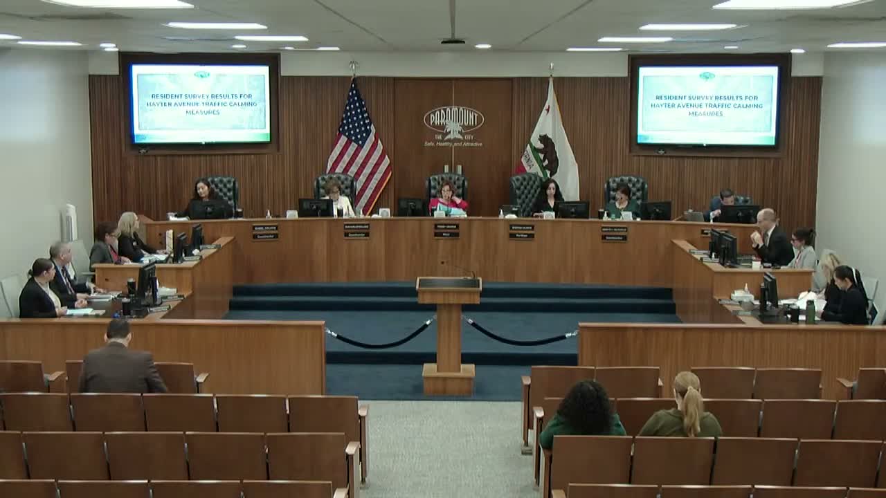 Paramount council receives mixed Hader Avenue traffic‑calming survey; majority of respondents oppose proposed turn restrictions