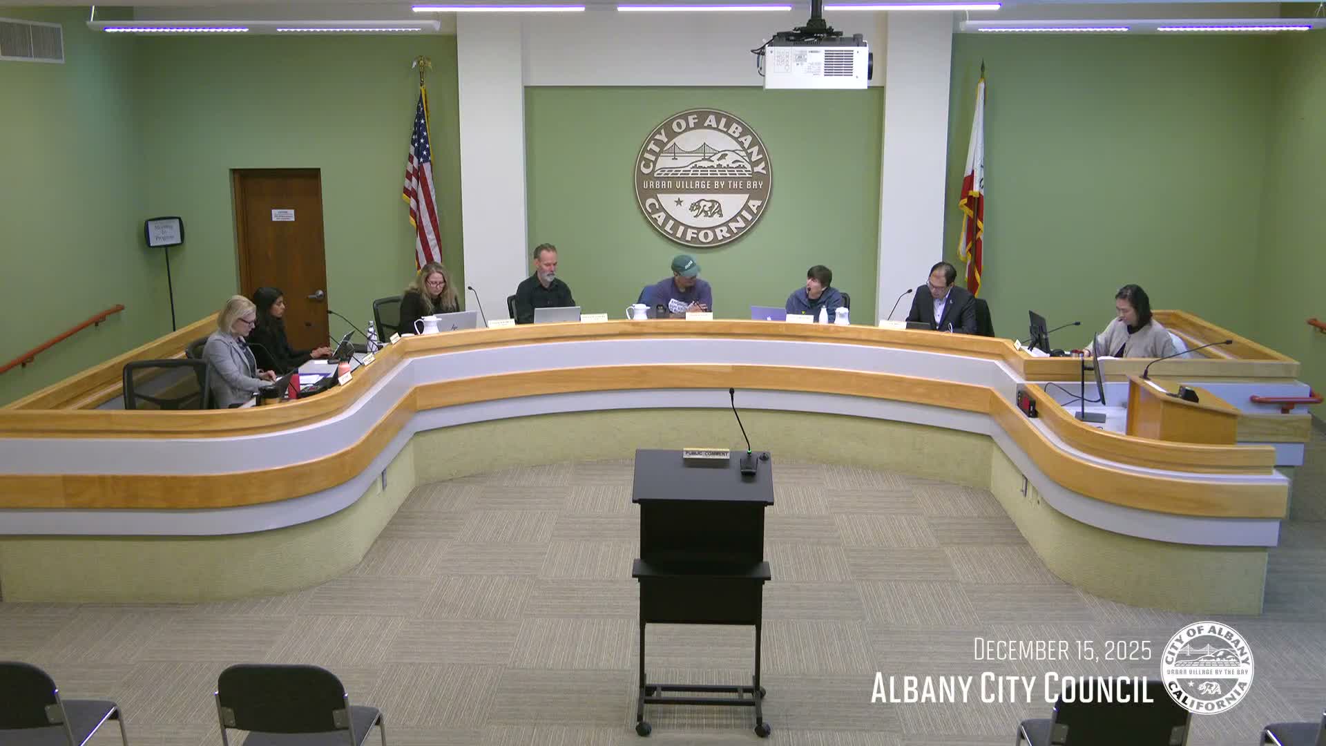 At a glance: Dec. 15 Albany council votes — consent calendar, salary schedule correction, reorganization and appointments