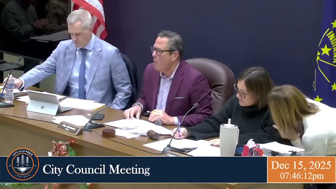 La Porte council approves year‑end budgets, salary changes and fund transfers