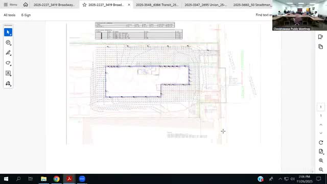 Board refers Transit Road site amendment for DEC and traffic-safety review after discussion of buffers and curb protections