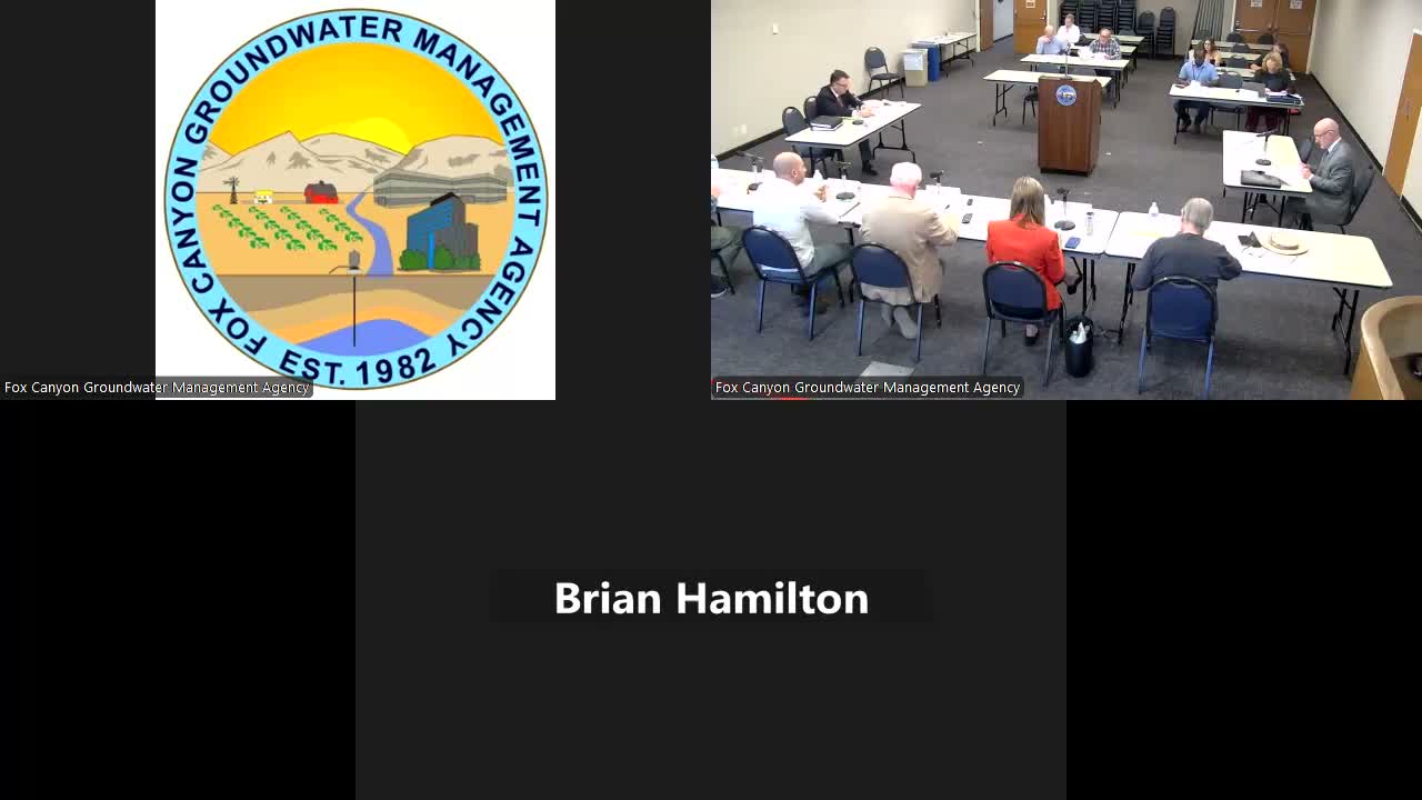 Fox Canyon board approves consent agenda and adopts 2026 meeting schedule