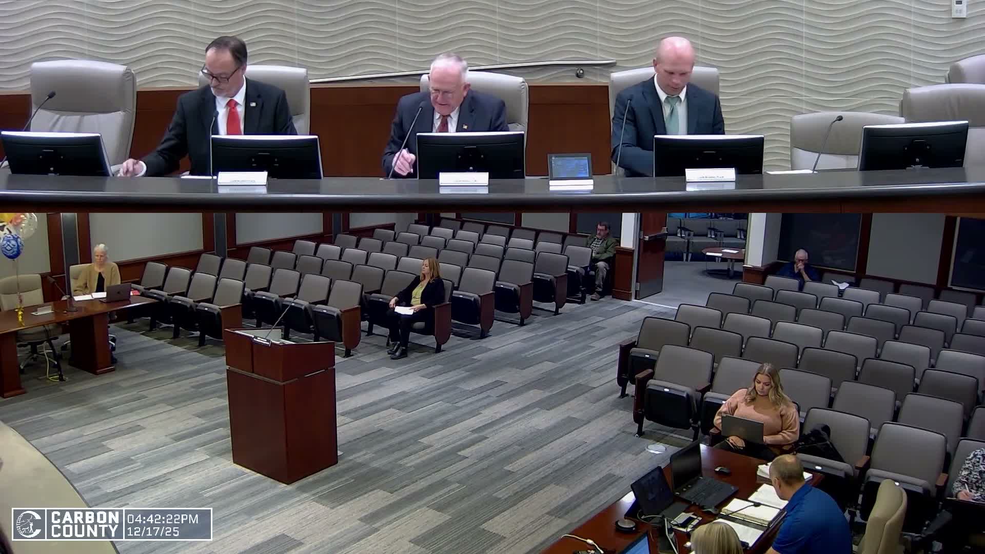 Carbon County adopts 2026 budget, approves 2025 amendments including airport transfer and opioid disbursements