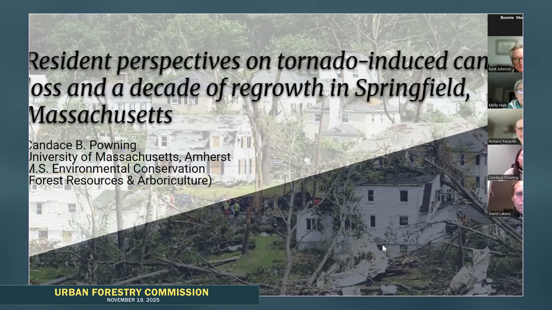 UMass researcher describes Springfield tornado study and lessons for post-disaster replanting