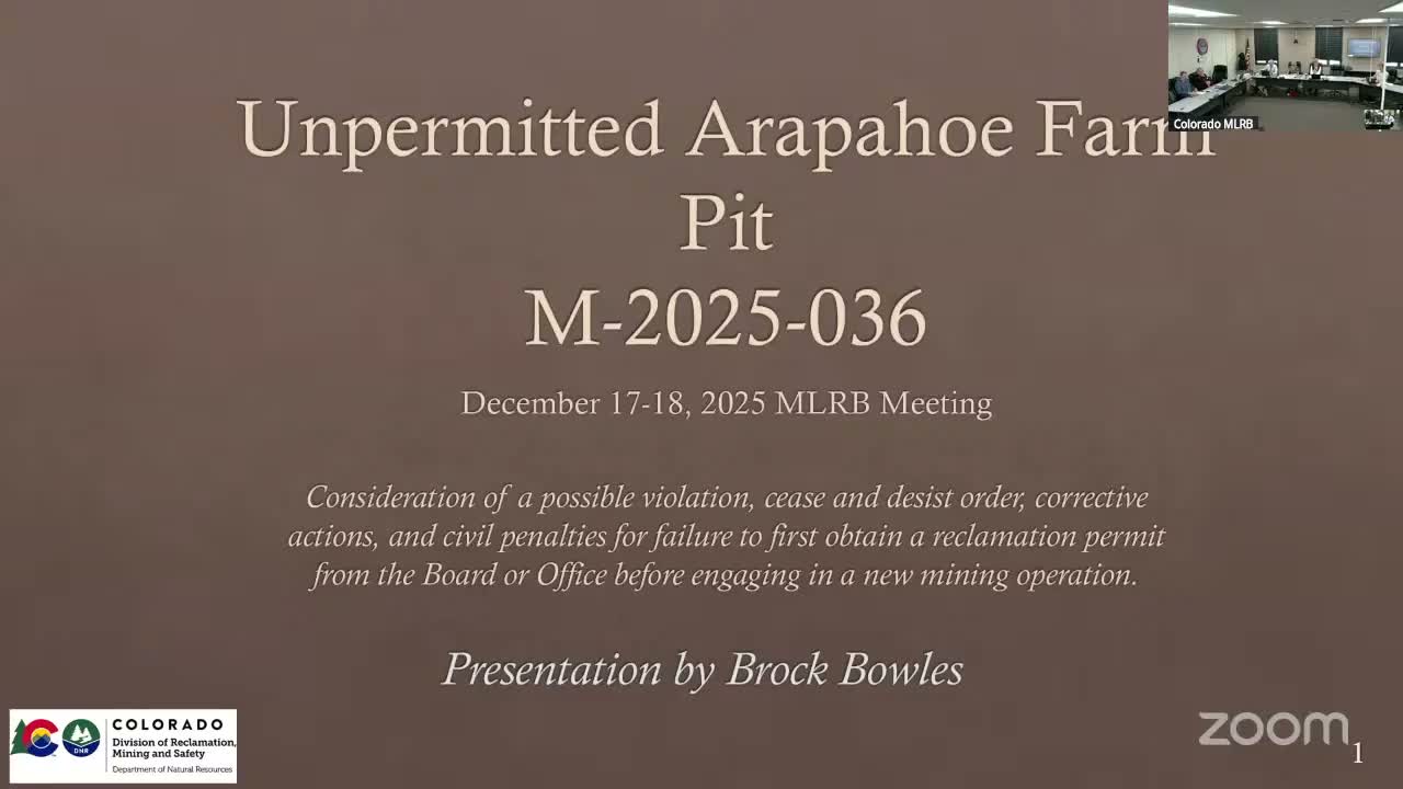 Board orders Gonzales to seek reclamation permit; civil penalties largely suspended if operator files amendment