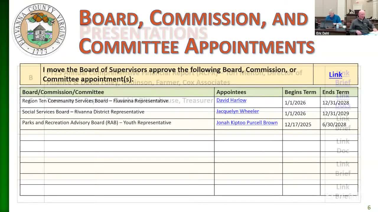 County auditor gives Fluvanna a clean opinion on FY25 financial statements; one internal control finding noted
