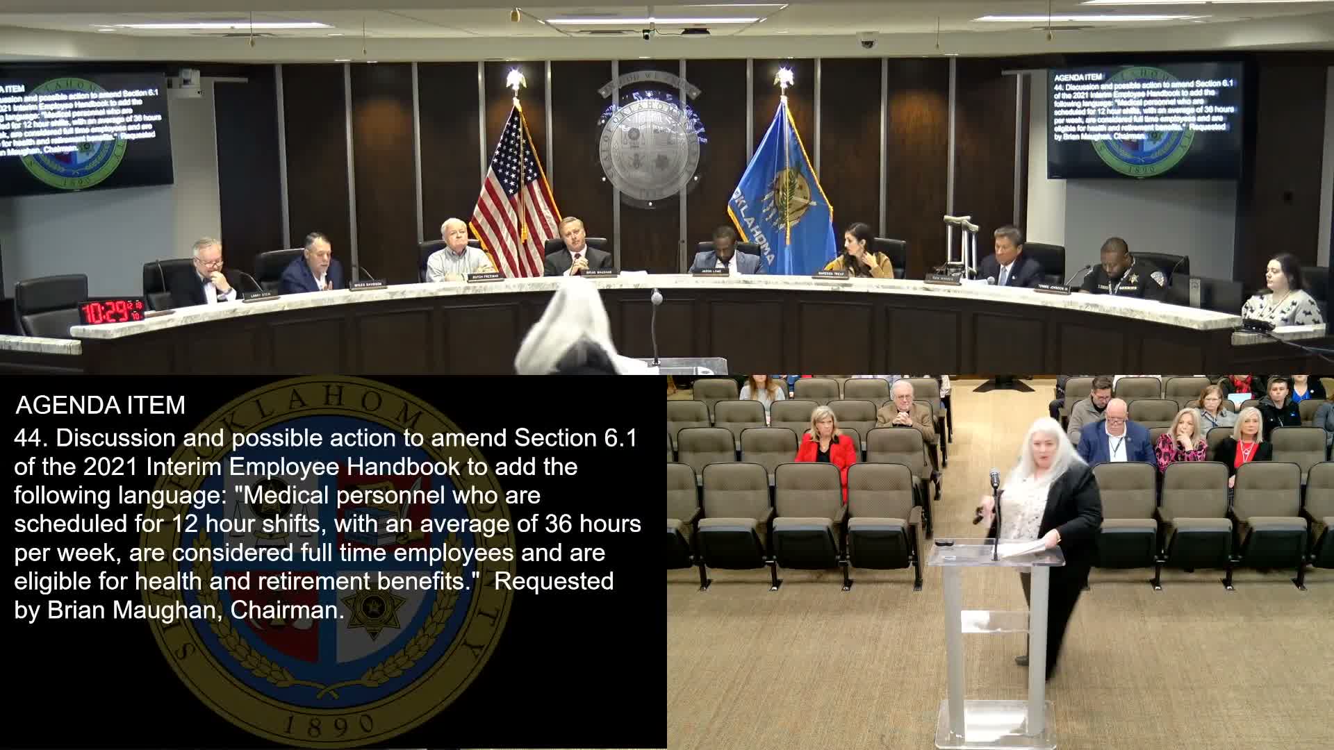 County approves interim handbook change to let some 12-hour-shift medical staff join retirement plan