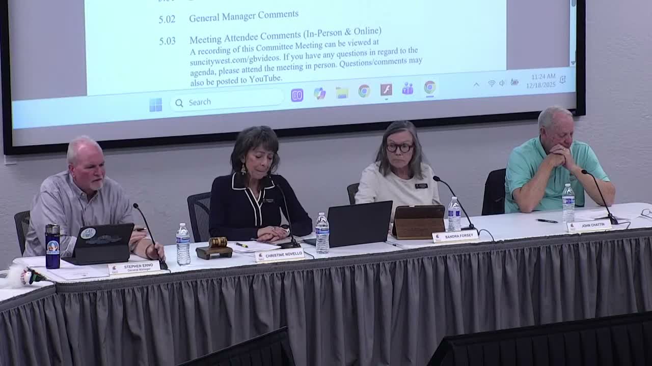 Board updates residents on master‑plan kickoff and shares takeaways from peer-community tours