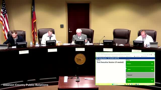 Dawson County commissioners approve routine business: minutes, license, SPLOST repairs, public-defender agreements and deed acceptance