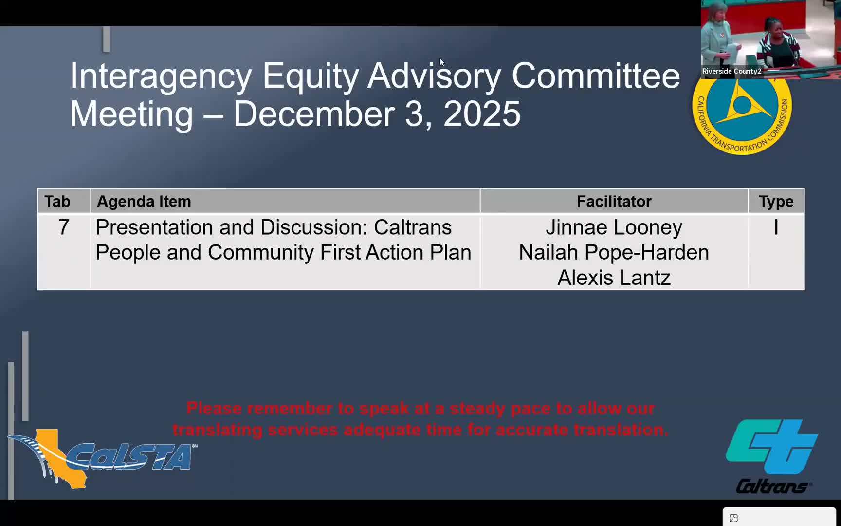 Caltrans previews People & Community First action plan; EAC to advise on district playbooks and engagement