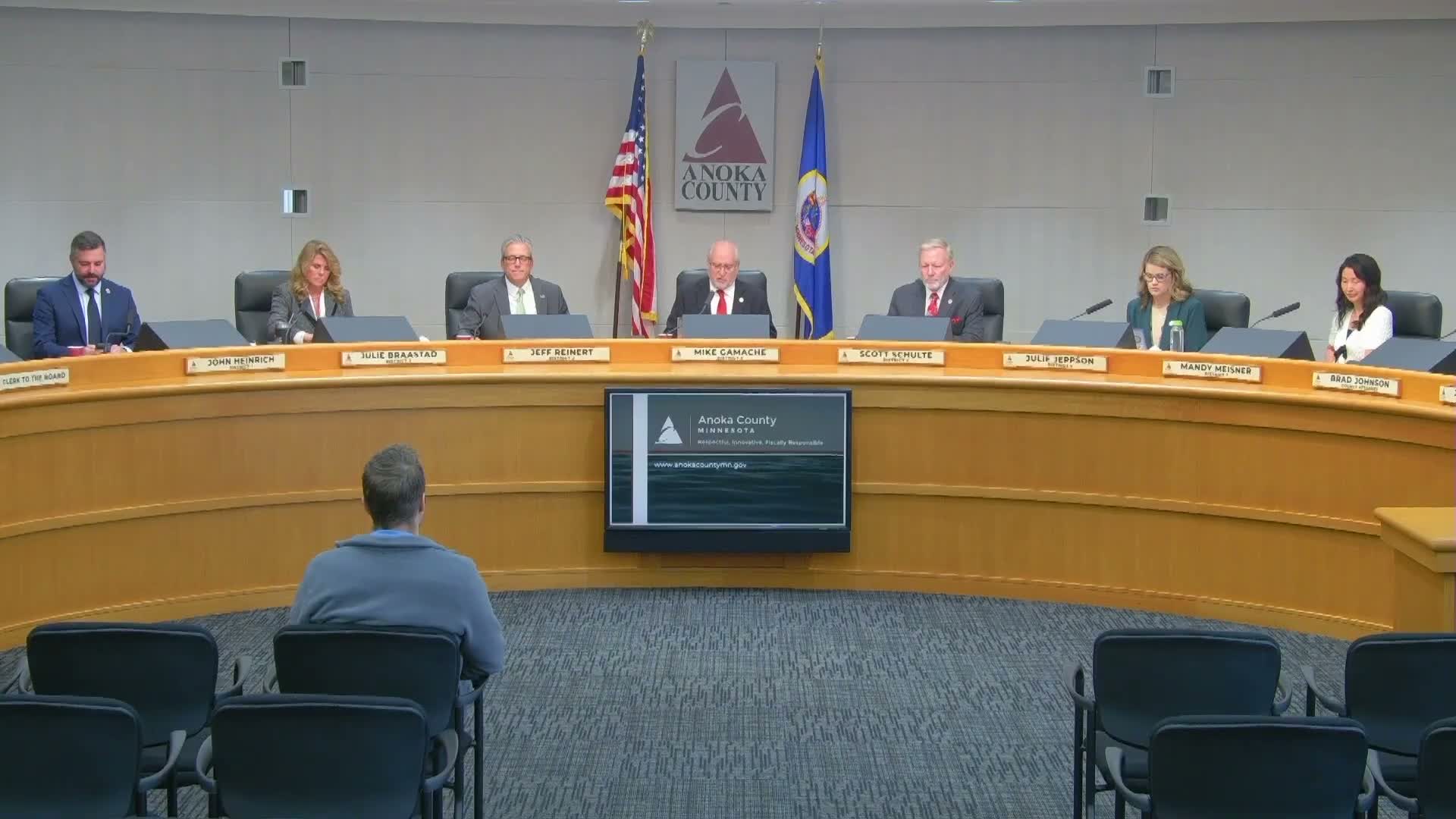 Anoka County board approves contracts, grants, hires and compensation measures; one compensation resolution passes 6–1