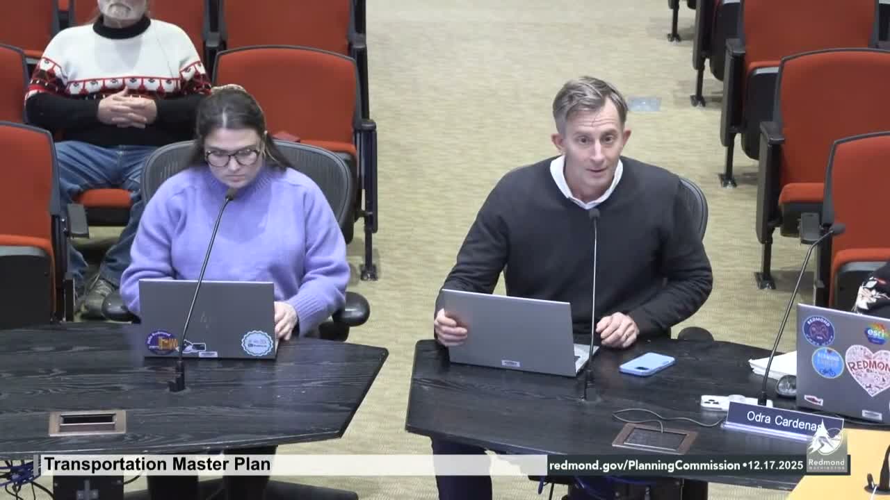 Planning commission approves recommendation for 2025 Transportation Master Plan with user‑focused amendment on rail access