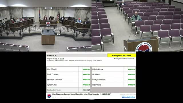 Lawrence council tables proposed code of ethics after debate over conflicts, training and resources