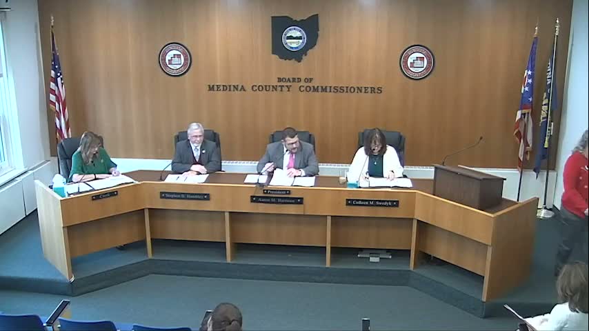 Votes at a glance: Medina County commissioners approve multiple year‑end resolutions including temporary budget and infrastructure items