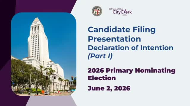 City Clerk Election Division lays out candidate-filing steps, dates and form requirements for June 2, 2026 primary