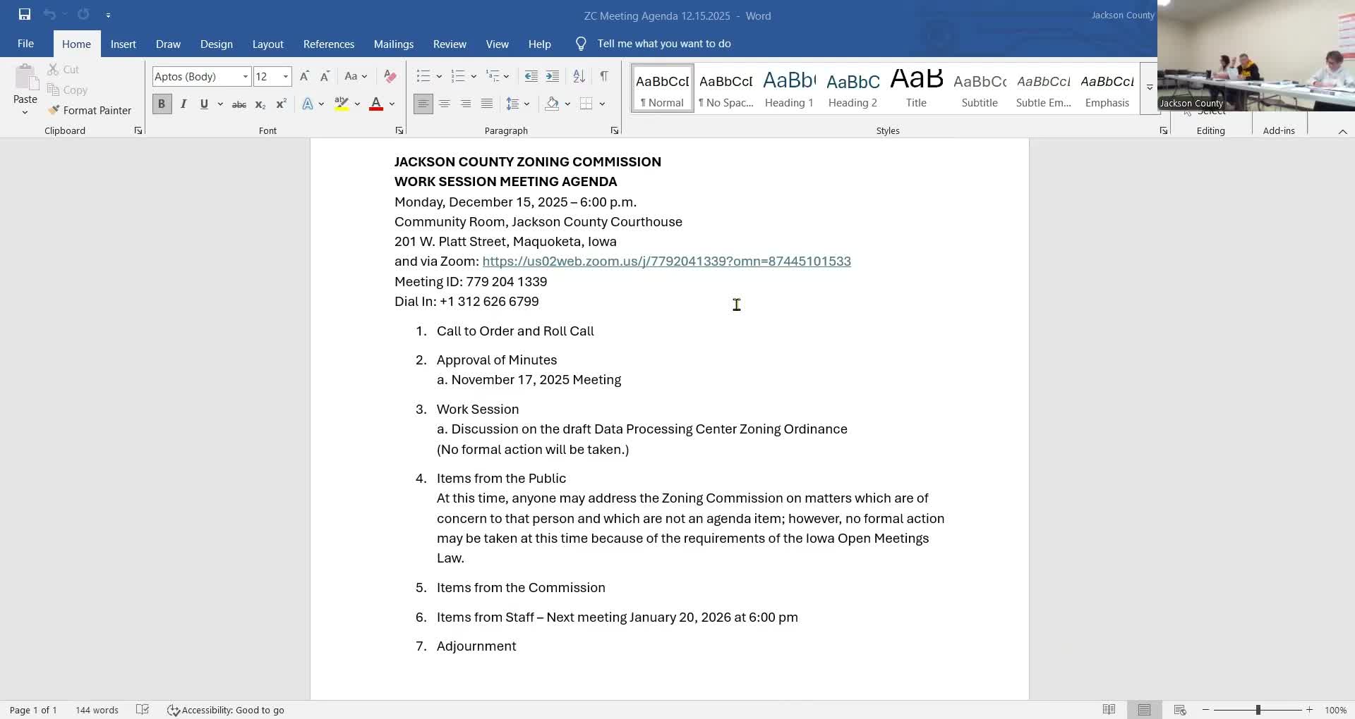Jackson County zoning commission advances draft regulating data centers and crypto mining, debates farmland protections and noise limits