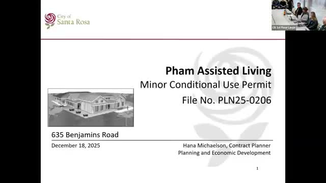 Zoning administrator approves 15‑bed assisted‑living home on Benjamins Road with visitor‑parking condition