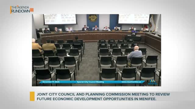 Menifee Officials Heard Land-Use Financial Analysis, Discussed Economic Development Opportunities