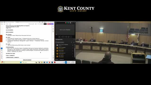 Kent County approves multiple contracts, grants holiday and personnel changes at Dec. 16 Levy Court meeting