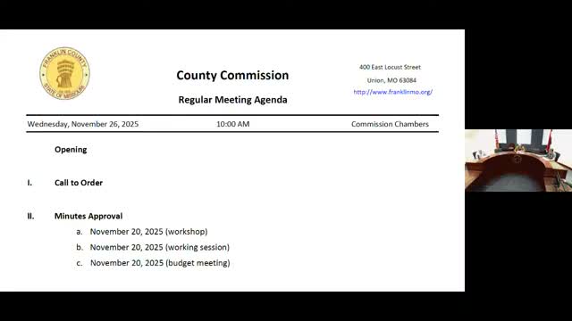 Franklin County commissioners approve multiple routine orders, from law-enforcement contract to equipment rentals