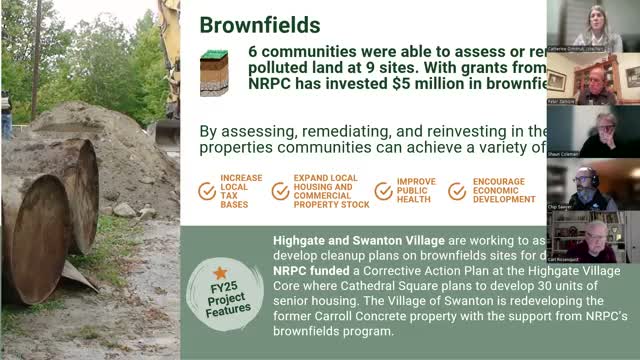 NRPC staff reviews 2025 work: $5M invested in brownfields, $2M contracted for clean‑water projects and housing targets set