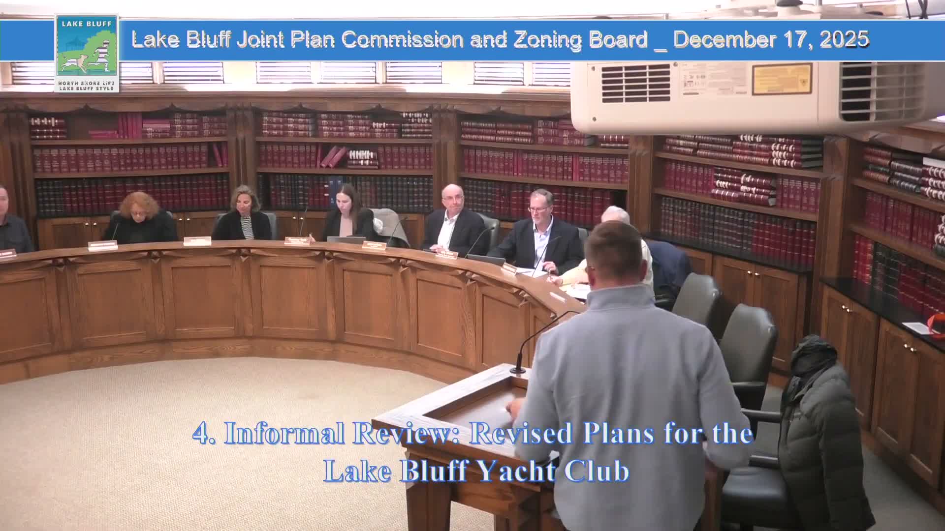 Lake Bluff residents, commissioners push for lower‑profile Yacht Club boathouse after informal review