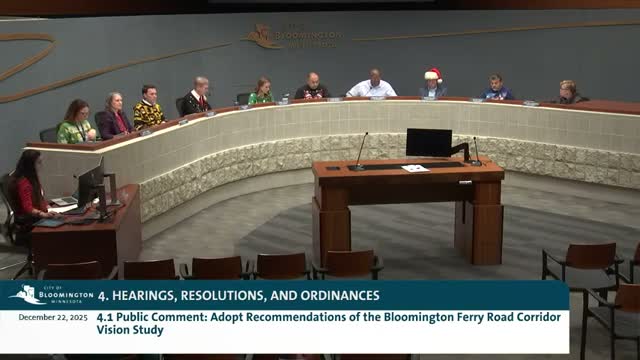 Bloomington council adopts Ferry Road corridor vision, favoring two‑way bikeway and interim safety fixes