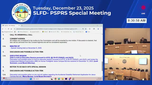 Local board approves accidental disability retirement for former firefighter Jesus Campas Burola