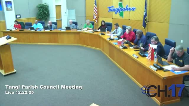 Tangipahoa Parish Council approves year‑end bids, $198,616 maintenance change order, board appointment and two liquor licenses