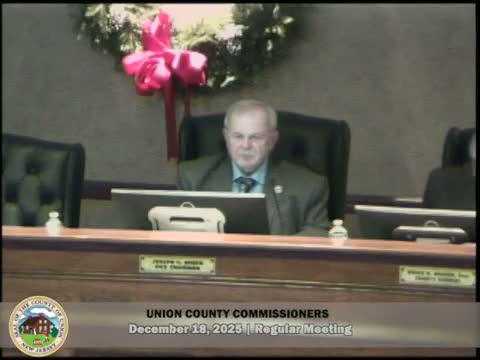 Union County commissioners adopt ordinances updating administrative code and 2026 salaries; one ordinance moved for final reading