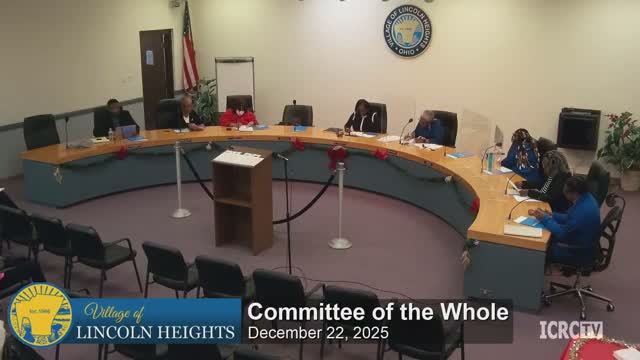 Lincoln Heights committee reviews temporary appropriations; questions focus on code remediation and mayor’s court contracts