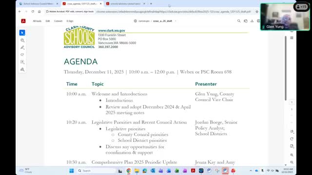 Clark County planning staff outline comp-plan periodic update and school capital implications