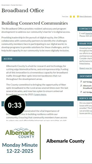 County says 99.9% of locations will have broadband by fiscal year end; remaining households to be served via state program